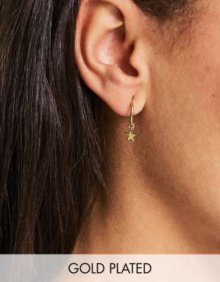 Bloom & Bay gold plated hoop earrings with small star drop pendant