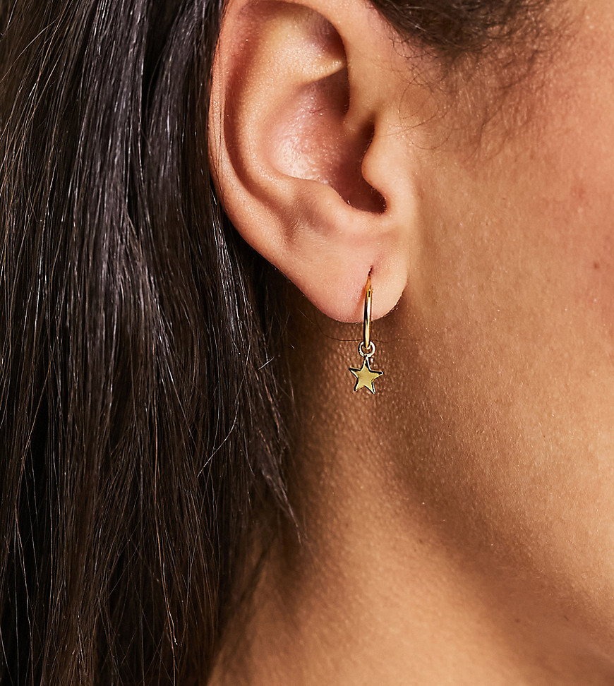 Bloom and Bay Bloom & Bay gold plated hoop earrings with small star drop pendant
