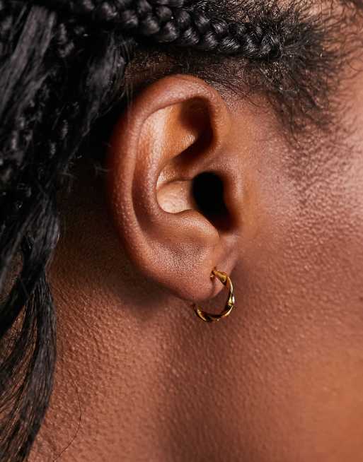 Bloom Bay gold plated twisted hoop earrings ASOS