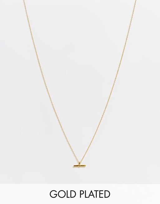 Bloom & Bay – Guldpläterat halsband med T-stav