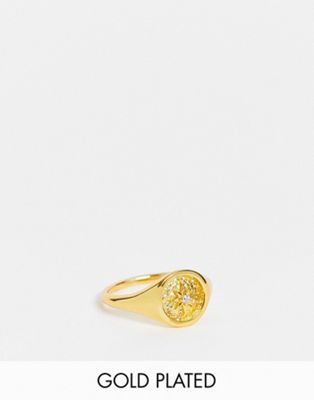 Bloom & Bay star detail gold plated ring