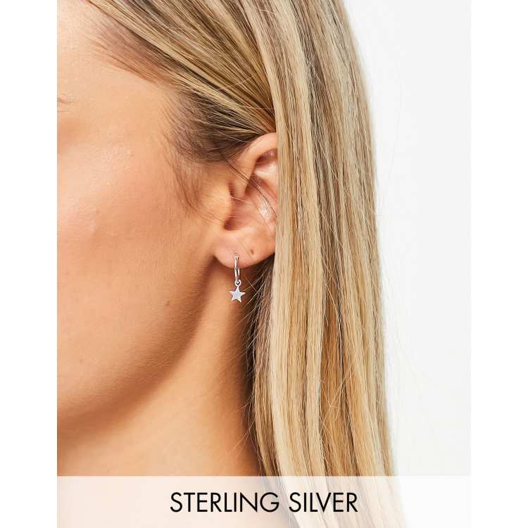 Ear cuff no piercing with a star in sterling silver