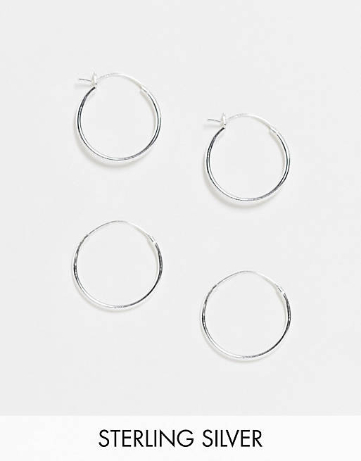 Bloom & Bay sterling silver 2 pack large hoop earrings