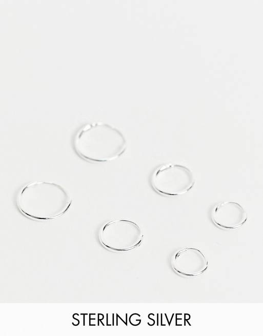 Bloom & Bay sterling silver hoop earring multipack ASOS