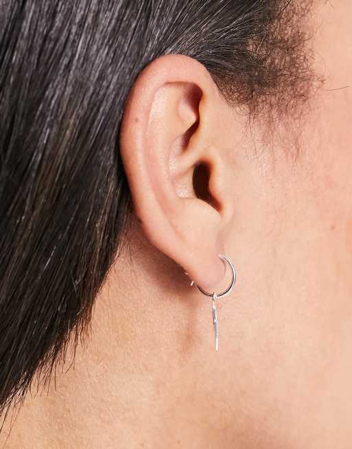 Bloom Bay sterling silver hoop earrings with crystal lightning