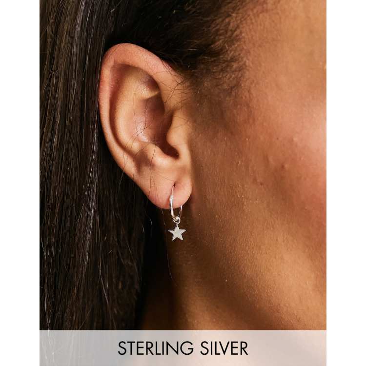 Bloom & Bay sterling silver hoop earrings with small star drop