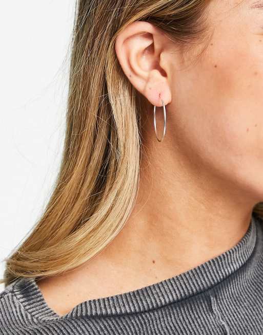The bay silver hoop earrings store