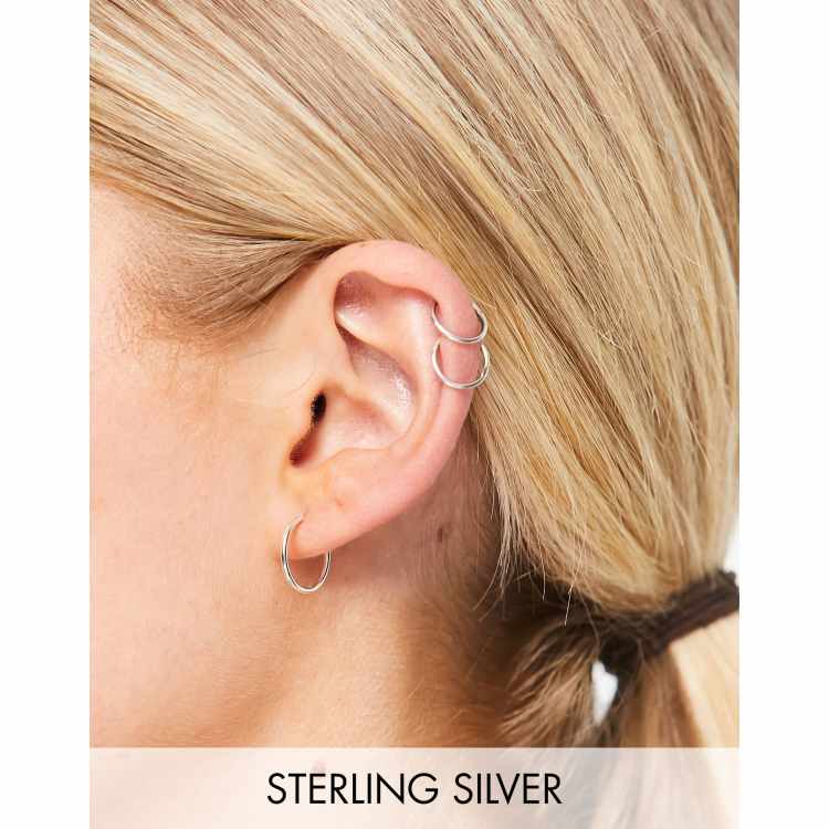 The bay silver hoop earrings sale