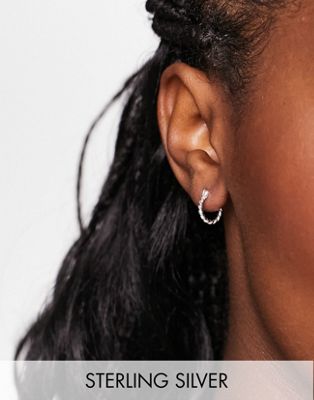 Bloom & Bay sterling silver twisted hoop earrings