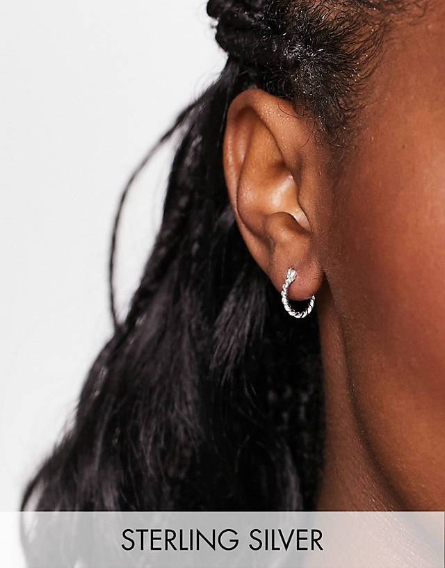 Bloom and Bay - Bloom & Bay sterling silver twisted hoop earrings