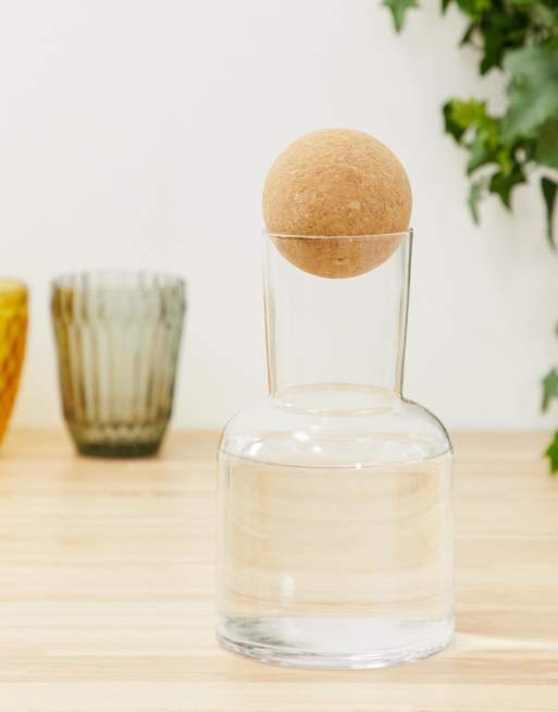 Bloomingville glass water holder with cork bass lid ASOS