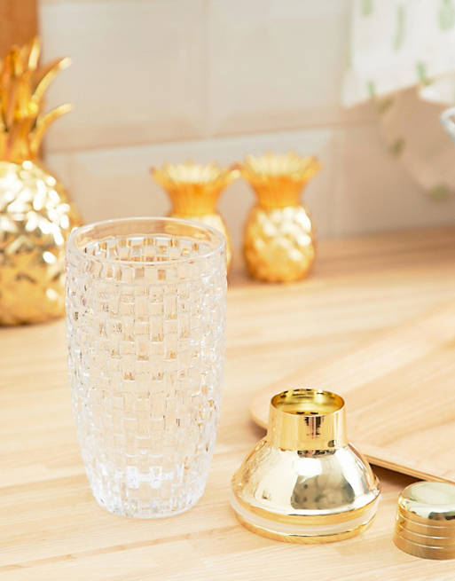 Bloomingville - Shaker per cocktail in vetro oro
