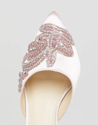 blue by betsey johnson embellished flat wedding mules