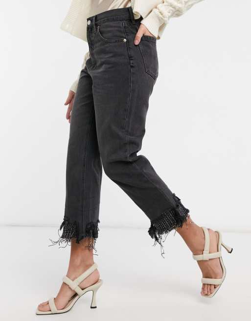 Fringe black hot sale jeans