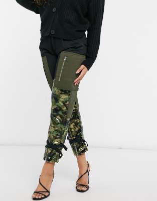 color block cargo pants