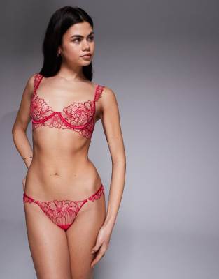Bluebella Bluebella Amarosa Floral Embroidered Ouvert Brief in Pink