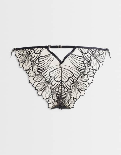 Bluebella – Amarosa – Svarta trosor med broderade blommor, 2 av 3