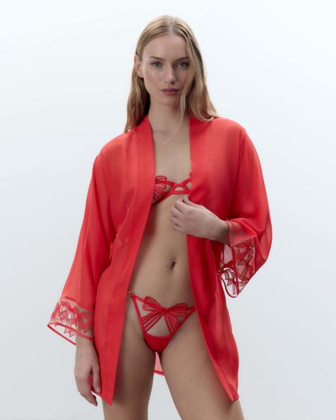 Bluebella Annabel Kimono in Red - view 1