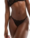 [Bluebella] Bluebella Audrey floral and mesh embroidered briefs in black 14 BLACK