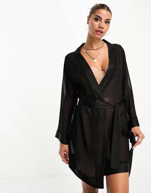 Bluebella belted kimono in black | ASOS