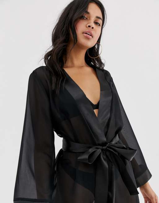 Bluebella belted kimono in black , 3 of 4