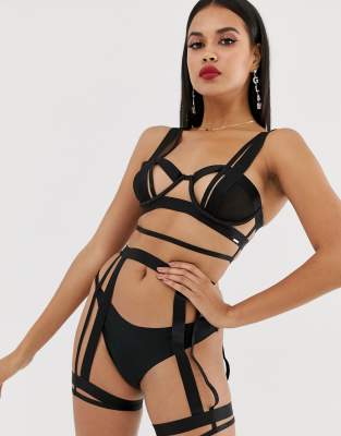 Bluebella Bree strappy cut out bra in black