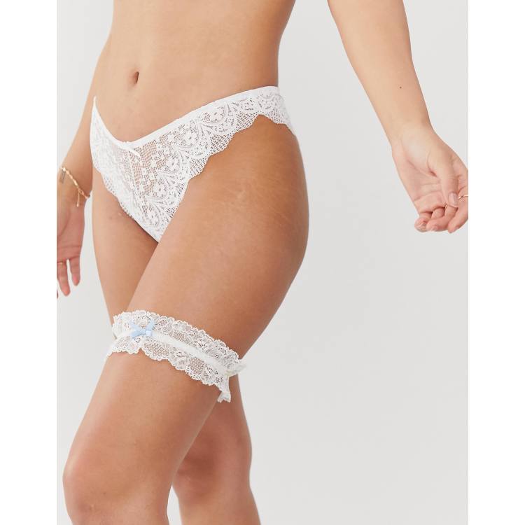 Bluebella bridal garter in a bag in white / blue | ASOS