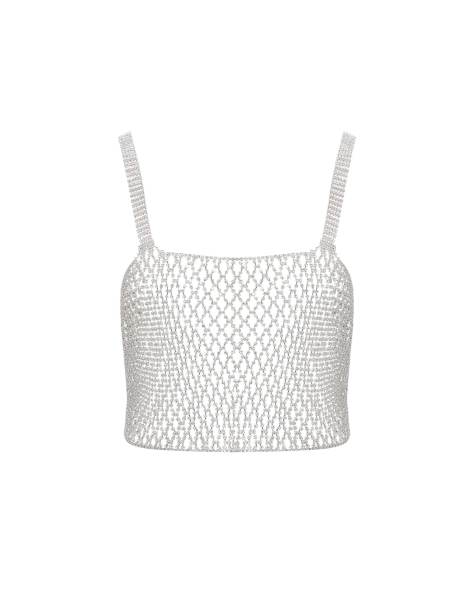 Bluebella Elsa diamond lattice cami in silver/clear - view 1