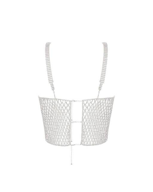 Bluebella Elsa Diamond Lattice Cami in Silver & Clear, 2 of 3