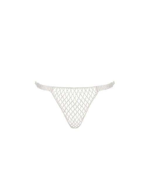 Bluebella Elsa Diamond Lattice Thong in Silver & Clear, 3 of 3