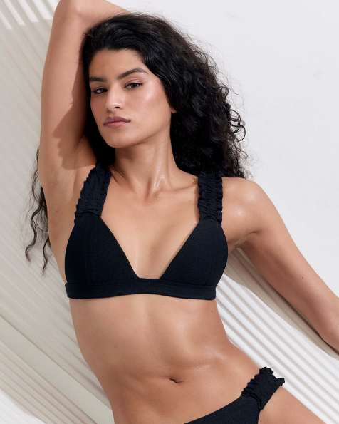 Bluebella Flores bikini top in black - view 1