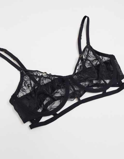 Black store caged bralette