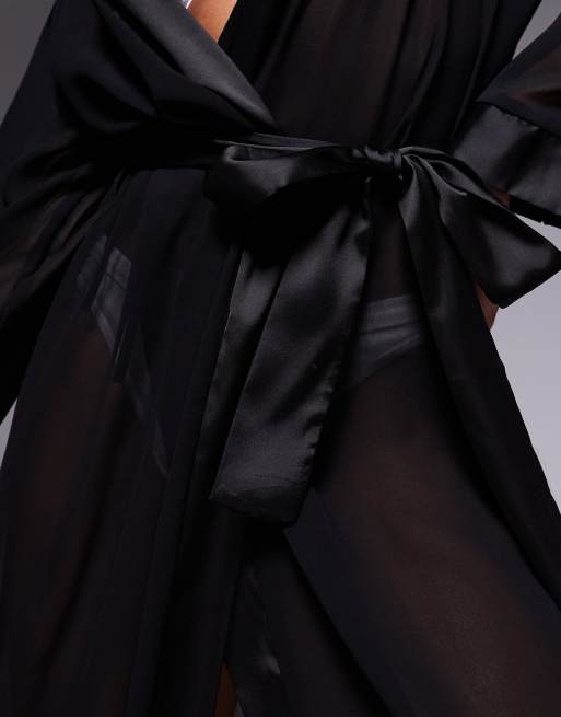 Bluebella Marcella Long Kimono in Black, 4 of 4