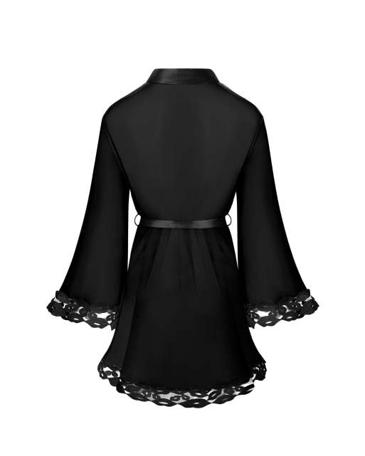 Bluebella Marian Emboidery detailed Kimono in Black & Sheer, 2 of 4