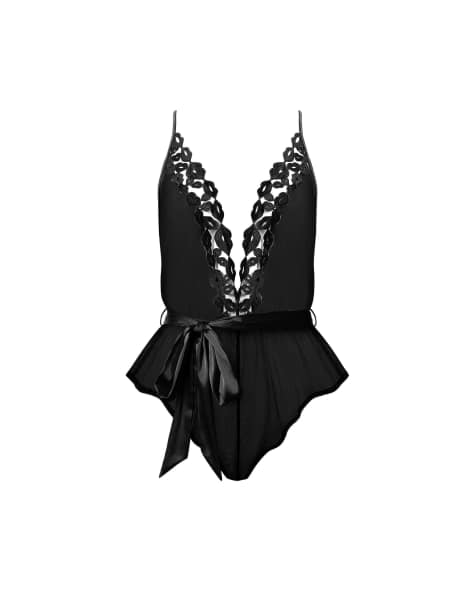 Bluebella Marian teddy in black/sheer - view 1
