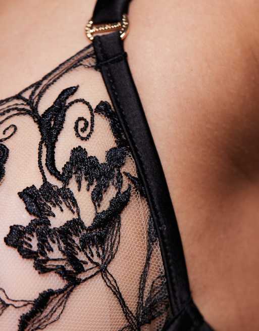Bluebella Morella wired sheer bra in black, 4 of 4