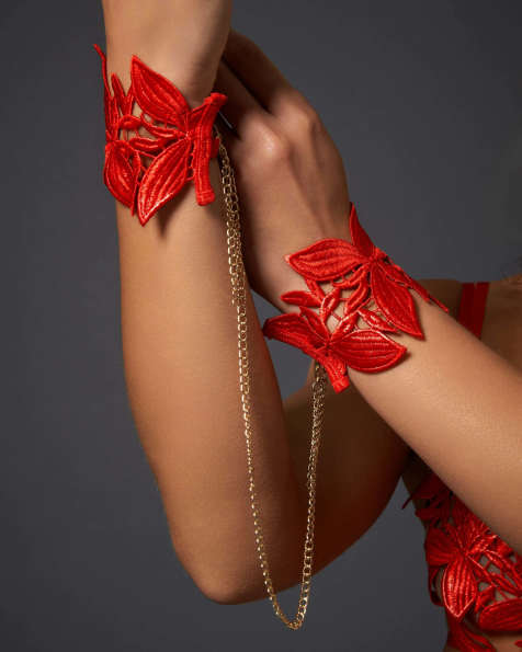 Bluebella Ophelia cuffs in red - view 1
