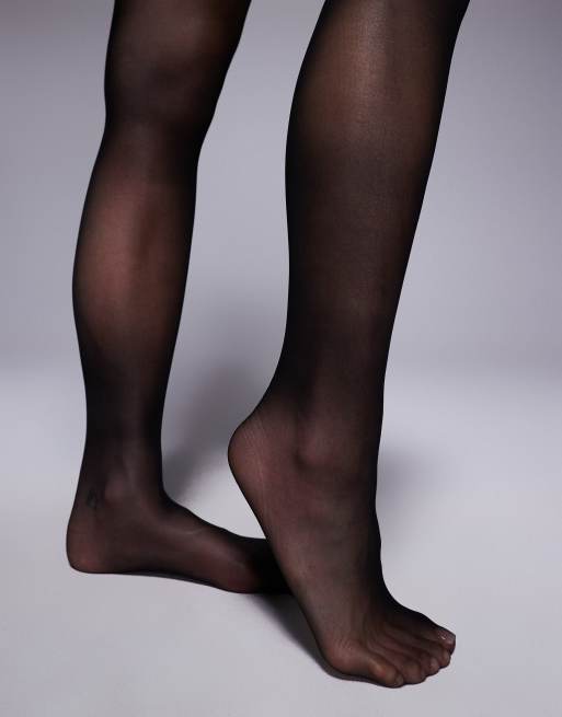 Bluebella Plain top/plain leg hold ups in black, 4 of 4
