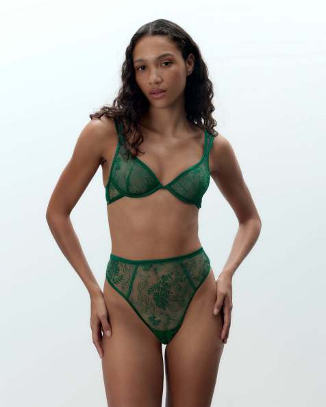Bluebella Seraphim high-waist thong in aventurine green