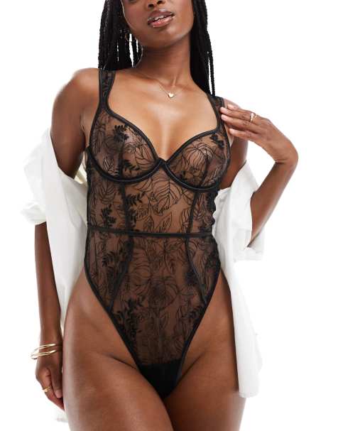Bluebella Seraphim lace body in black - view 1