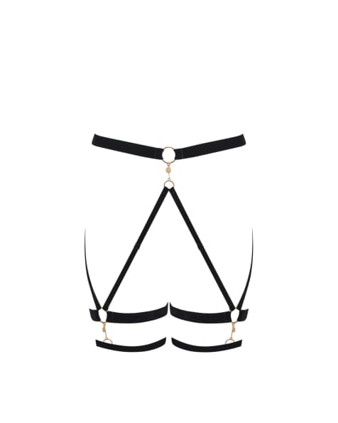 Bluebella Simone Sexy Thigh Harness in Black & Gold - view 1