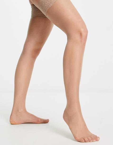 Bluebella – Strümpfe in Champagner mit Spitzenabschluss - view 1