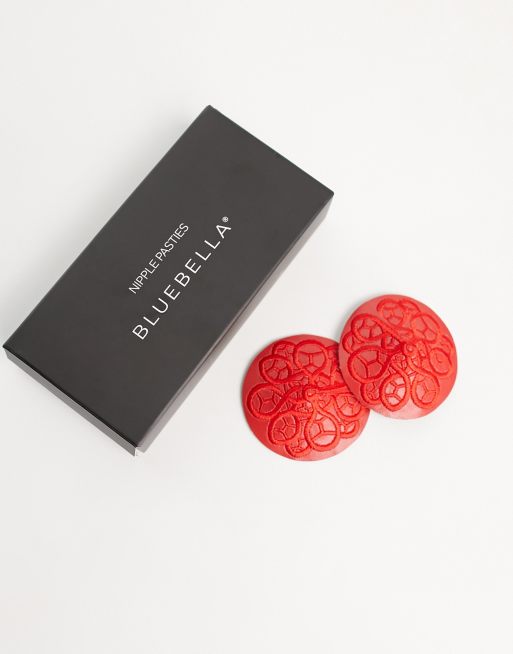 Bluebella – Tallulah – Brustwarzen-Abdeckungen in Rot mit Häkeldetails, 2 von 4