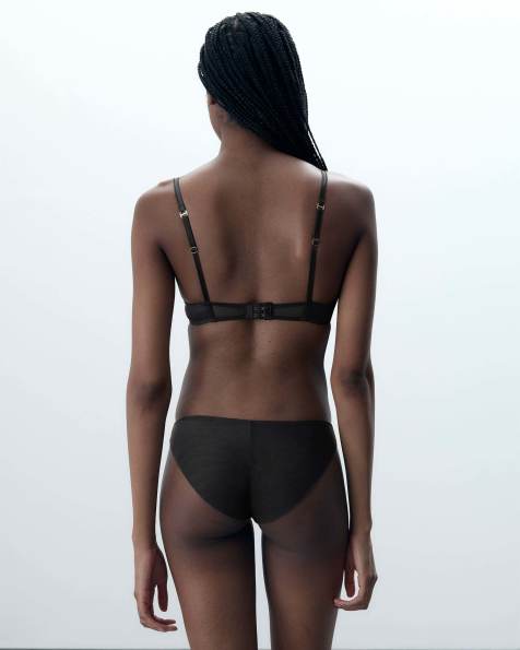 Bluebella Verona luxury satin brief in black - view 1