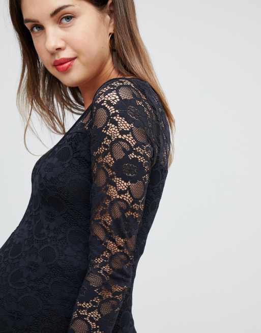 Asos black 2025 lace maternity dress