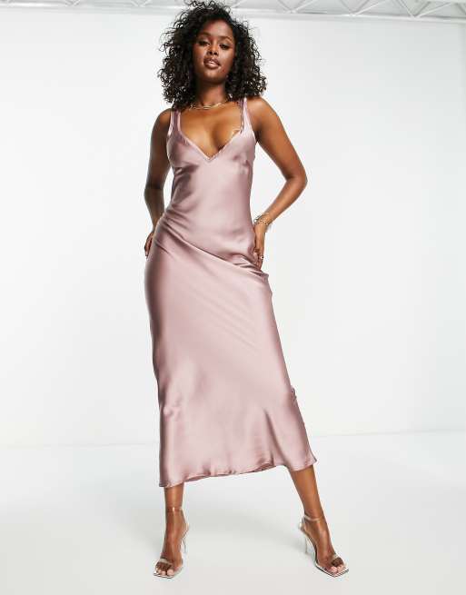 Satin sales slip dress