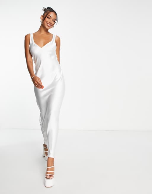 Asos white slip outlet dress