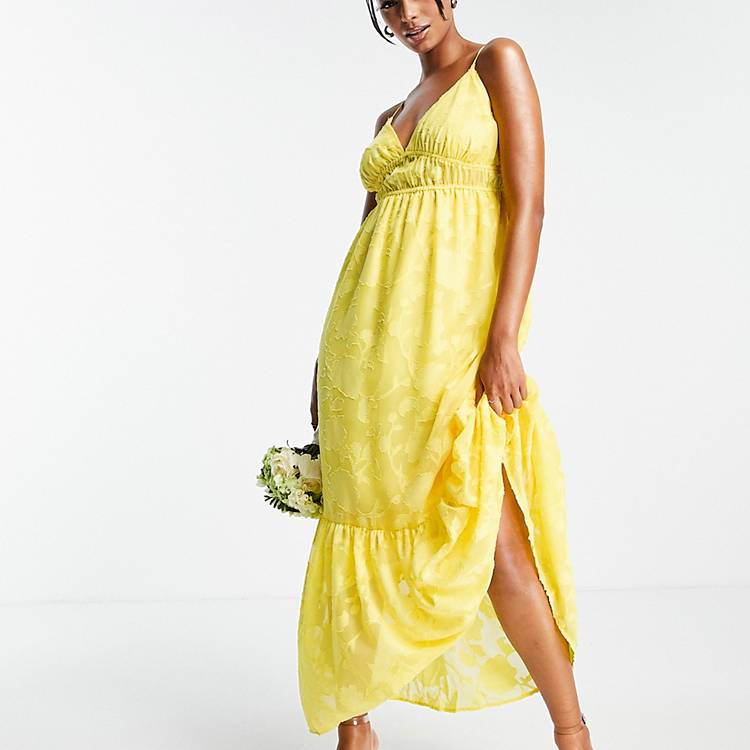 Asos Femme Vêtements Robes Imprimées Blume Robe longue de mariée en mousseline avec imprimé fleuri et détail volanté 