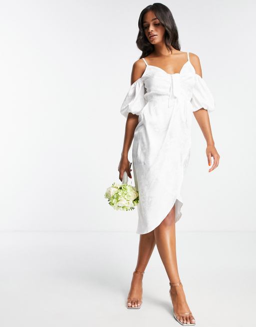 White chiffon shop dress midi