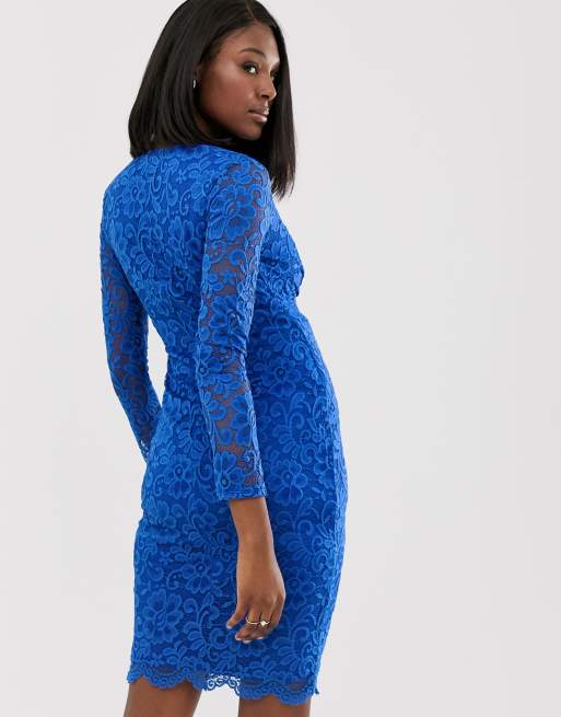 Blue bodycon outlet lace dress